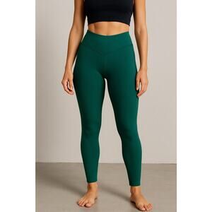 Victoria's Secret PINK HIGH WAIST LEGGINGS Green Gold Bottoms Yoga Active XL